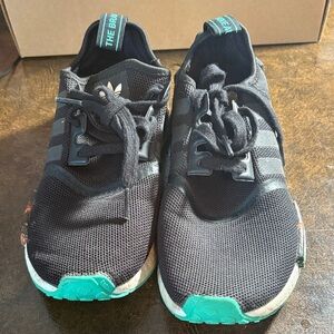 Adidas Black and Teal Athletic Shoes